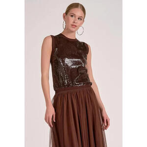 Dark Chocolate Sequin Top